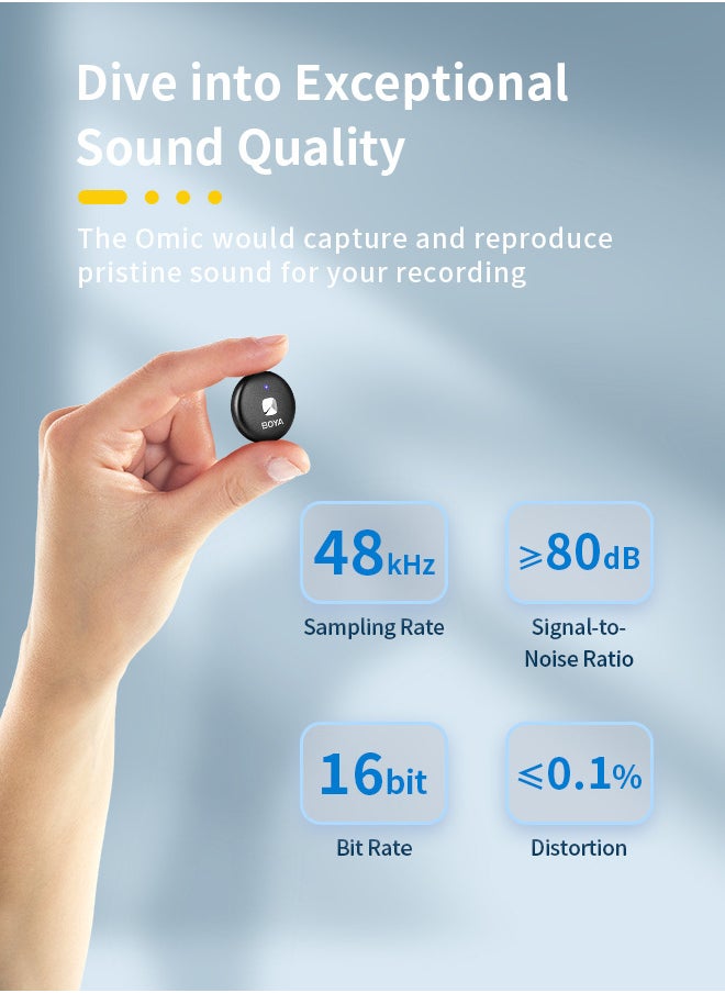 BOYA - BOYA Omic-U Wireless Lavalier Microphone for USB-C Android Smartphone, iPhone15 Series Magnetic Back Clip,15H Battery Life with Charging Case Plug Play Mini Lapel Mics for Video Recording Interview - Image 1