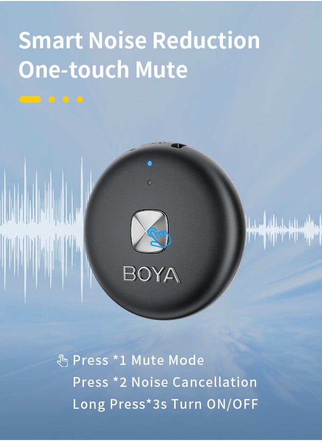 BOYA - BOYA Omic-U Wireless Lavalier Microphone for USB-C Android Smartphone, iPhone15 Series Magnetic Back Clip,15H Battery Life with Charging Case Plug Play Mini Lapel Mics for Video Recording Interview - Image 1