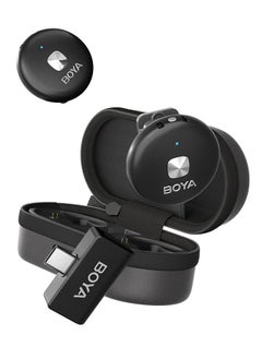 BOYA Omic-U Wireless Lavalier Microphone for USB-C Android Smartphone, iPhone15 Series Magnetic Back Clip,15H Battery Life with Charging Case Plug Play Mini Lapel Mics for Video Recording Interview