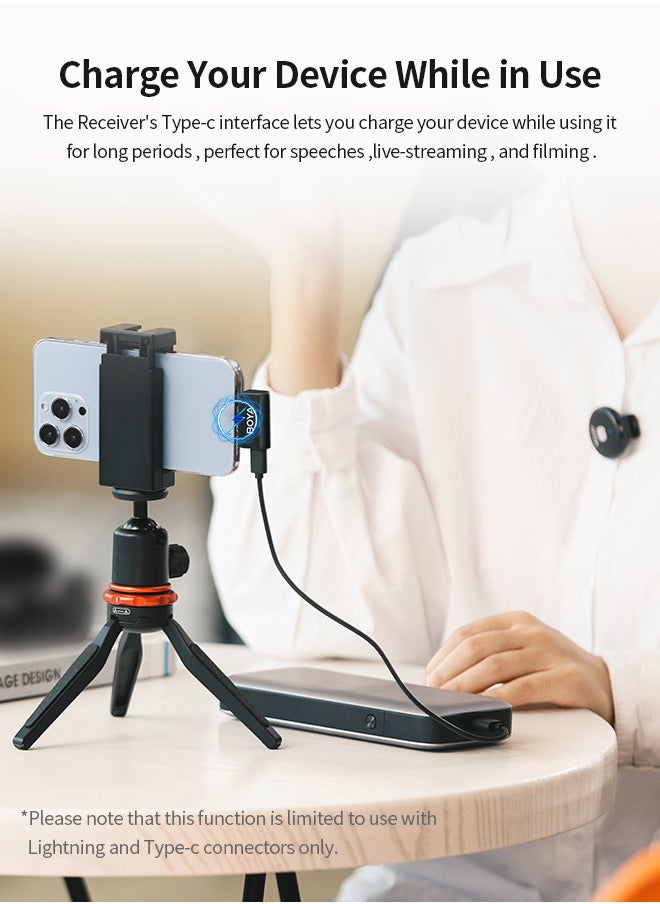 BOYA - BOYA Omic-U Wireless Lavalier Microphone for USB-C Android Smartphone, iPhone15 Series Magnetic Back Clip,15H Battery Life with Charging Case Plug Play Mini Lapel Mics for Video Recording Interview - Image 1