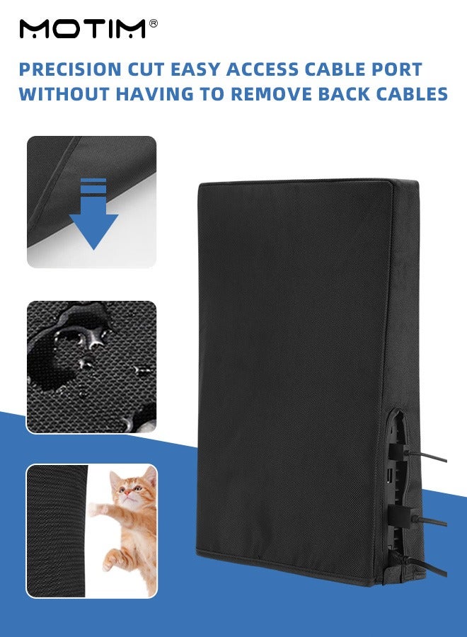 Motim Dust Cover for PS5 Console Anti-Scratch Waterproof Oxford Dust Guard Cover Skin Ultra Soft Protective Case With Cable Port For SONY PlayStation 5 Digital Edition And Regular Edition  - Image 4