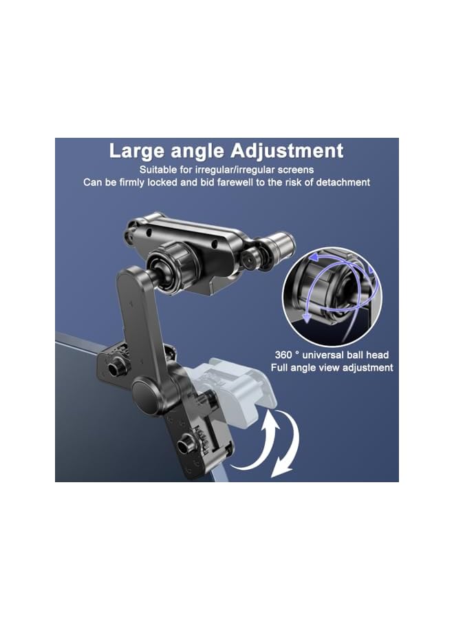 S-TOP Car Phone Mount for Tesla Display, Clip-On Holder for 6-15mm Screen Thickness, Fits 4.7-6.8'' Smartphones, Display Corner Mount with 90°/180° Adjustable Viewing Angles - Image 3