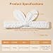 SYBL Twistable Bunny Ear Plush Makeup Headband, Soft Non-Slip Spa Headband for Face Wash, Facial Mask, Skincare, Elastic Hair Wrap for Women Girls (White) - Image 3