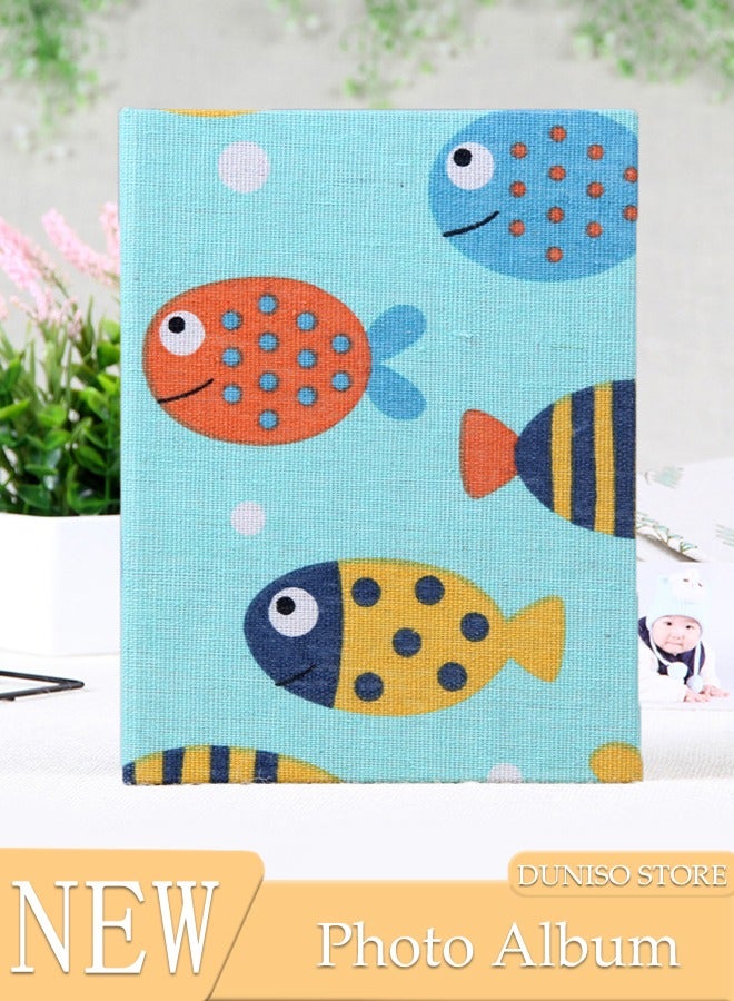 DUNISO ألبوم صور 100 جيب للأطفال، ألبوم صور bébé بغطاء لين، كتاب ذاكرة منزلي لتخزين الصور، ذكرى زواج، عطلة بكتاب غلاف مقوى - Image 1