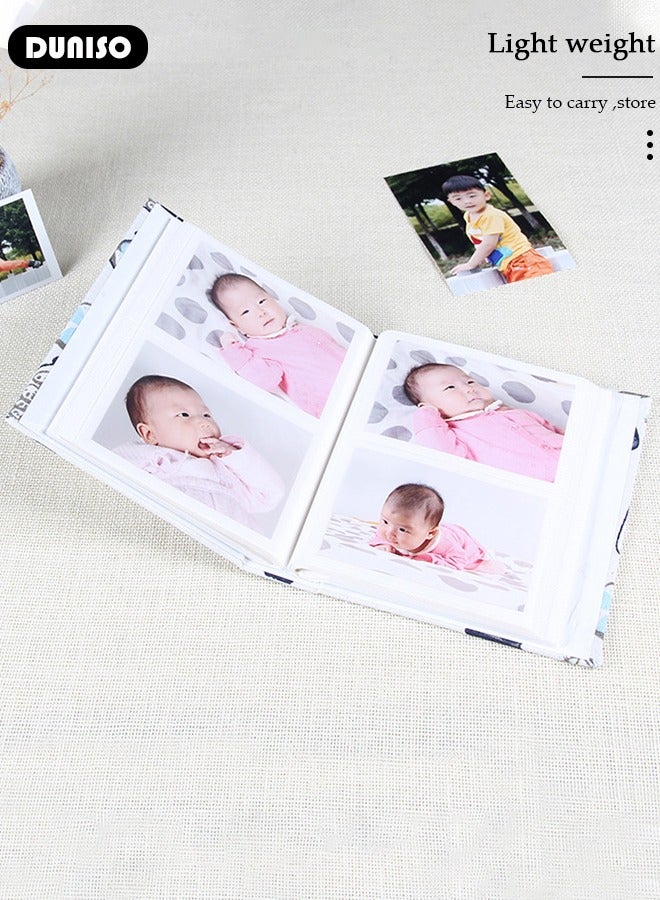 DUNISO ألبوم صور 100 جيب للأطفال، ألبوم صور bébé بغطاء لين، كتاب ذاكرة منزلي لتخزين الصور، ذكرى زواج، عطلة بكتاب غلاف مقوى - Image 5