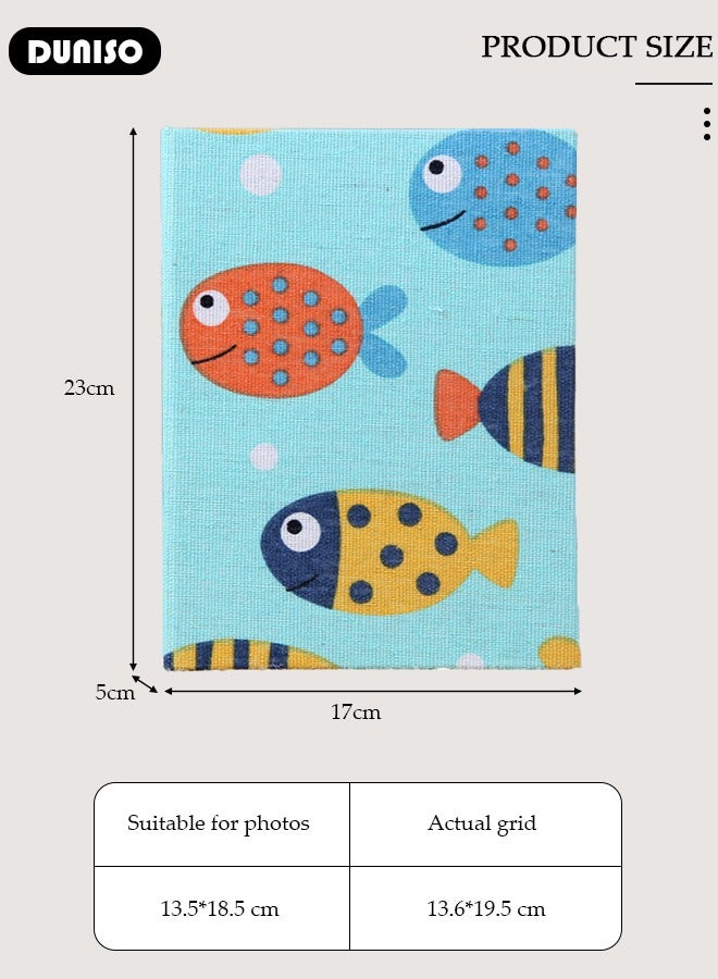 DUNISO ألبوم صور 100 جيب للأطفال، ألبوم صور bébé بغطاء لين، كتاب ذاكرة منزلي لتخزين الصور، ذكرى زواج، عطلة بكتاب غلاف مقوى - Image 4