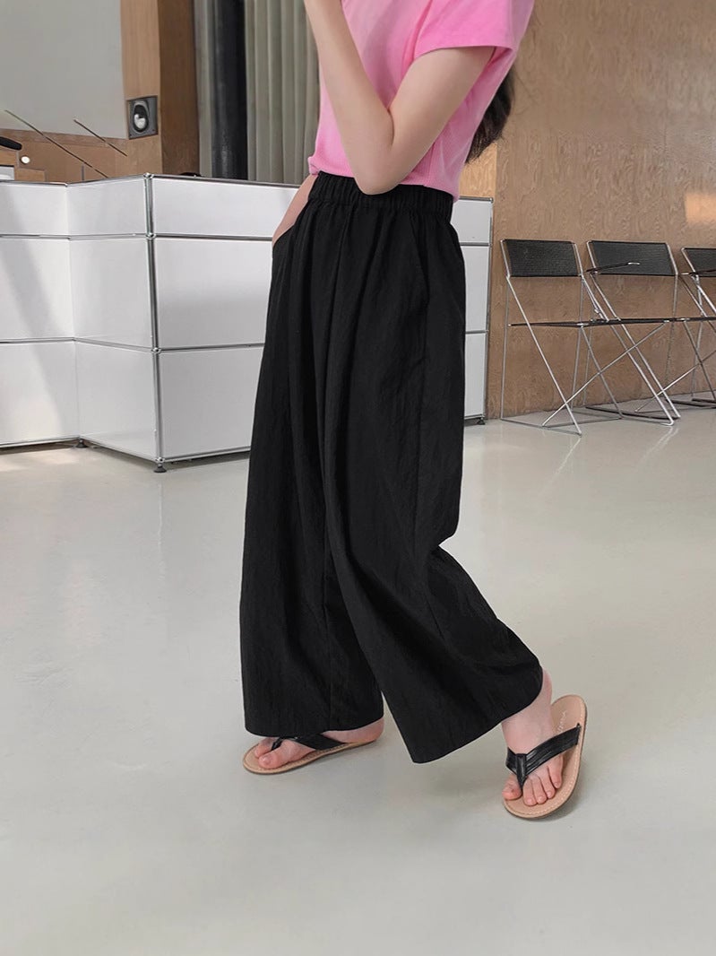 Girls' Ice Silk Yamamoto Pants Summer Children'S Western Style Loose Thin Sports Pants Casual Wide Leg Pants - Image 3