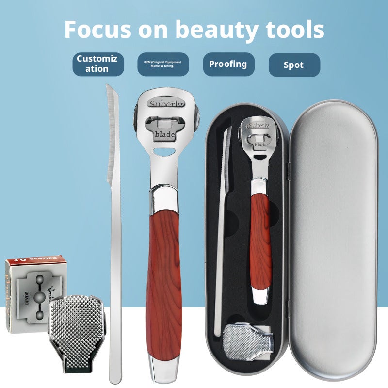 Foot Callus Remover Set, Dead Skin Removal Tool Kit with Stainless Steel Scraper and File - Image 1