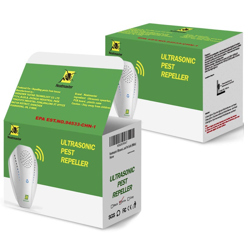 Neatmaster Ultrasonic Repeller & Insect Indoor Repeller, Electronic Ultrasonic Plug in Repellent for Roach, Mosquito, Mice, Spider, Ant, Flea, Bug, Pest Deterrent for House Garage Office Hotel-White - Image 2