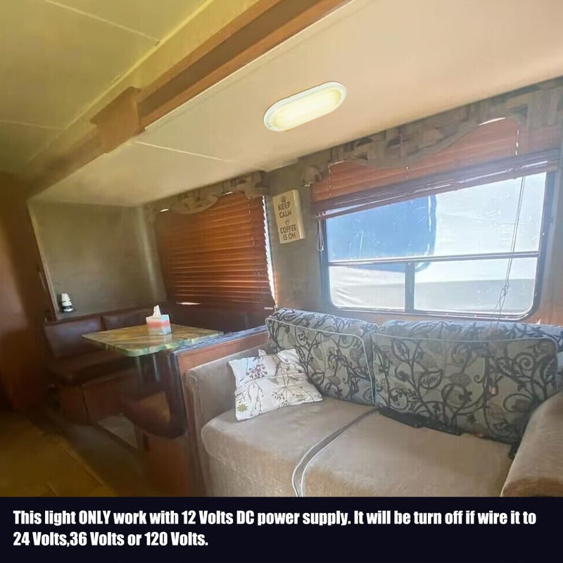 Facon 12V LED Bright RV Pancake Light Surface Mount, 3400K Warm White, DDS01-008, 12 Volt Interior Ceiling Dome Light with On/Off Switch, for RV Motorhomes Camper Caravan Trailer Boat - Image 3