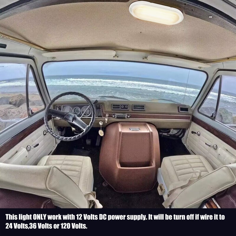 Facon 12V LED Bright RV Pancake Light Surface Mount, 3400K Warm White, DDS01-008, 12 Volt Interior Ceiling Dome Light with On/Off Switch, for RV Motorhomes Camper Caravan Trailer Boat - Image 2