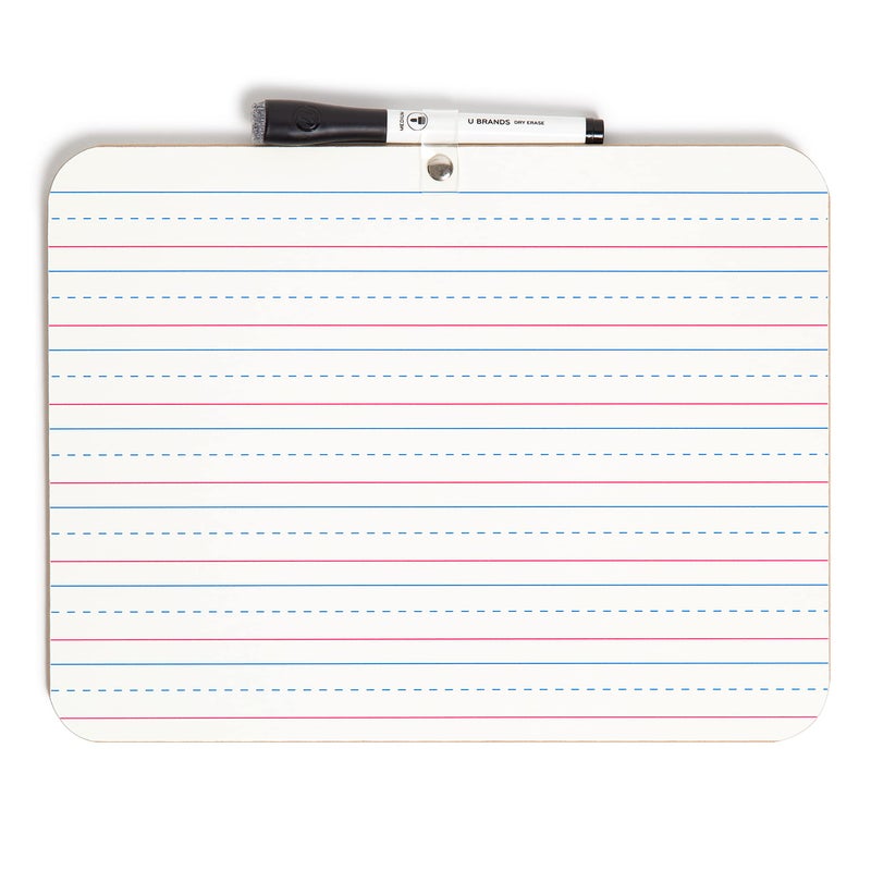 U Brands Dry Erase Lap Board, Double Sided, 9" x 12" Inches, Dry Erase Marker Included, Small White Board, 1 Count - Image 1