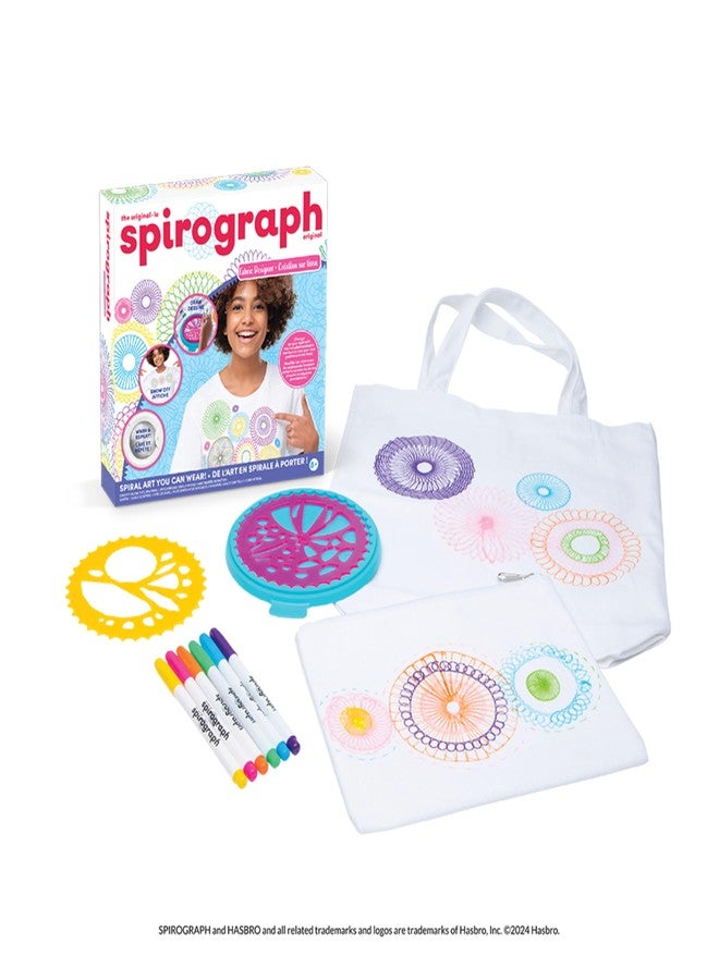 Spirograph Fabric Designer Spiral Art You Can Wear, Kids Toys, Drawing Kit, Classic Gear Design Kit, Fabric Pens, Ages 6+ - Image 3