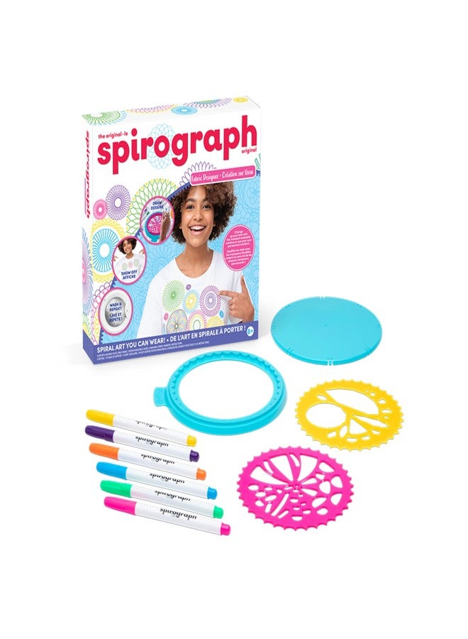 Spirograph Fabric Designer Spiral Art You Can Wear, Kids Toys, Drawing Kit, Classic Gear Design Kit, Fabric Pens, Ages 6+ - Image 2