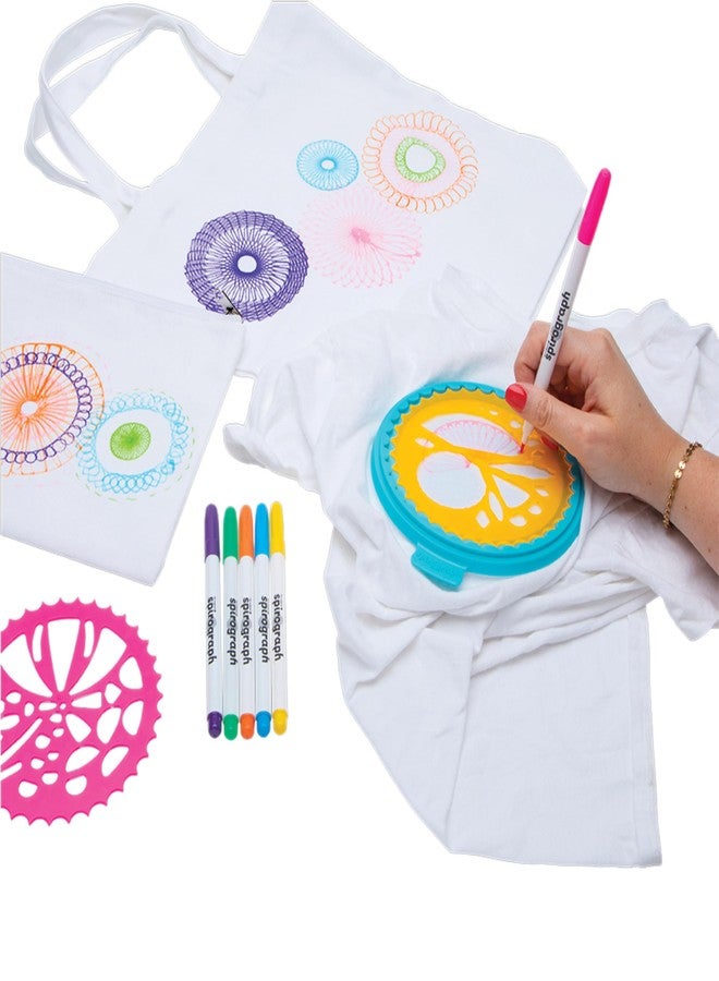Spirograph Fabric Designer Spiral Art You Can Wear, Kids Toys, Drawing Kit, Classic Gear Design Kit, Fabric Pens, Ages 6+ - Image 5