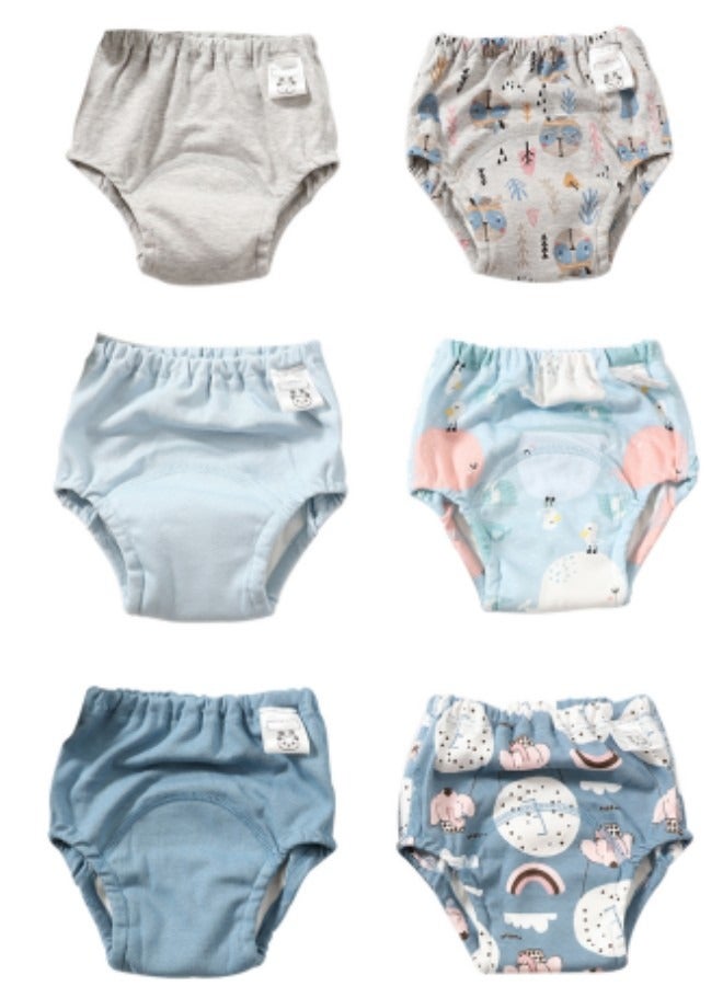 GGEROU 6Pcs Baby Potty Training Pants,Toddler Training Underwear for 2-4 Years Boy and Girls Strong Absorbent Cotton Training Pants  - Image 1