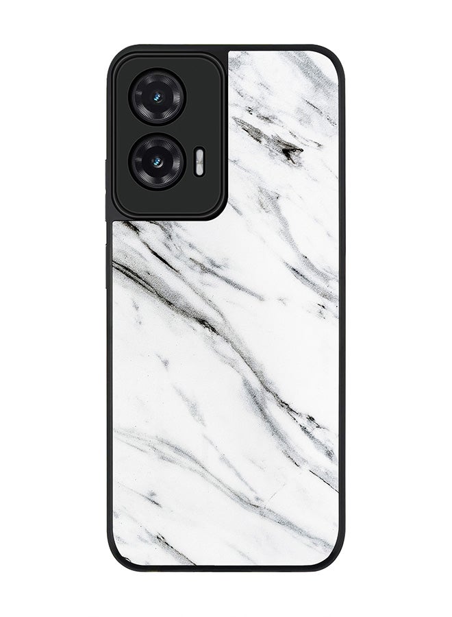 Stylizedd For Motorola Moto G35 Case,Slim fit Camera Protection, Shockproof Thin Phone cover  - Marble Print Grey White