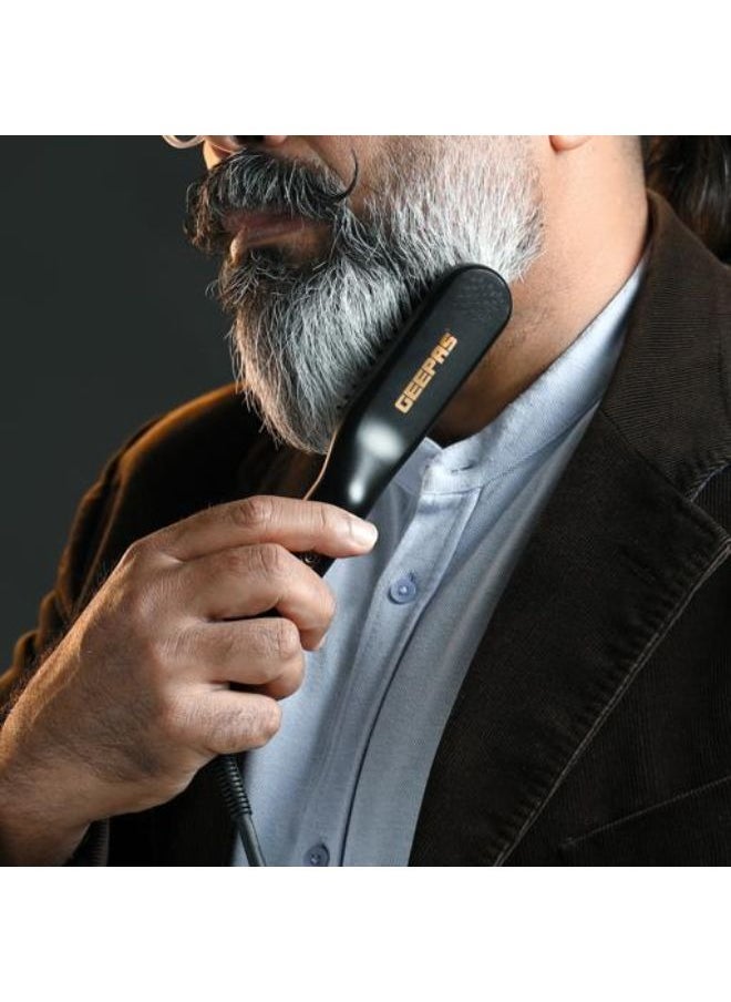 GEEPAS - Hair Straightening Brush with Digital Temperature Control, 360 Degree Rotating Cord, Black - Image 1