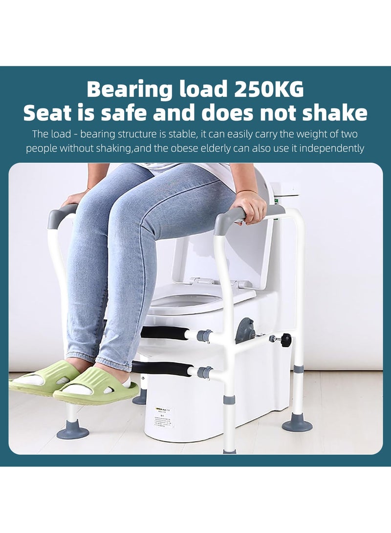 DURKU Adjustable Toilet Safety Rails for Seniors  Elderly – Toilet Safety Frame with Enhanced Support Fits Most Standard Toilets Easy Installation Durable Toilet Handles for Disabled Individuals - Image 5