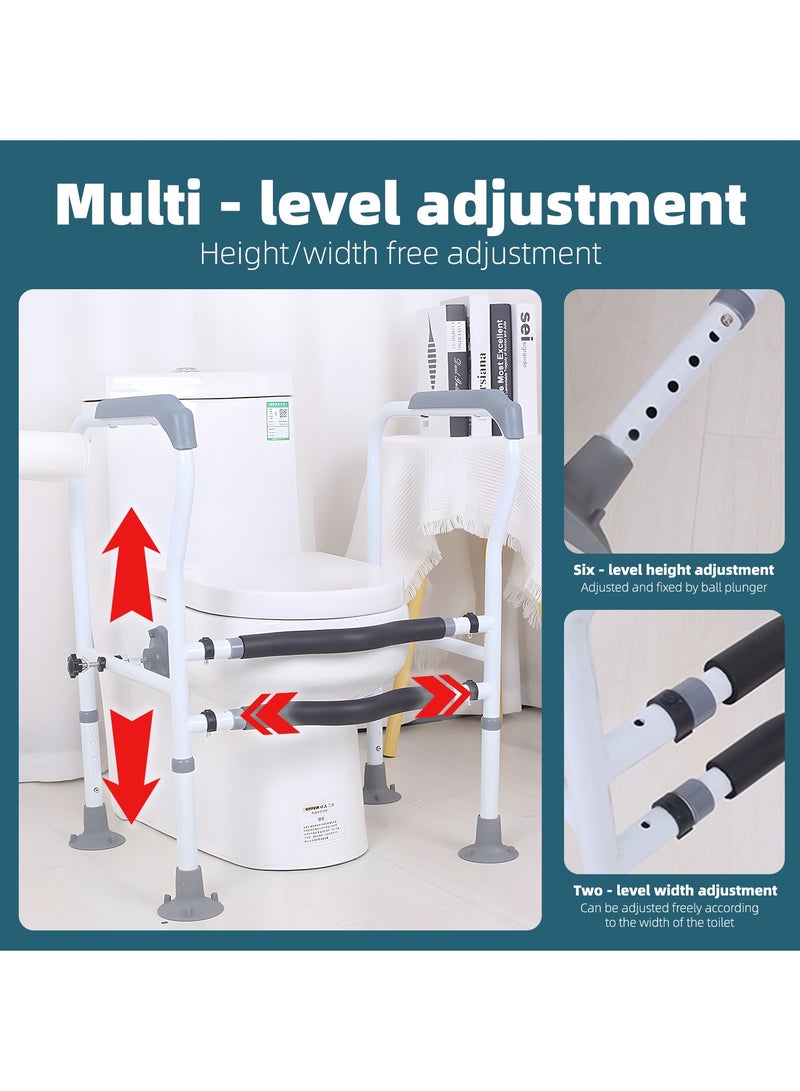 DURKU Adjustable Toilet Safety Rails for Seniors  Elderly – Toilet Safety Frame with Enhanced Support Fits Most Standard Toilets Easy Installation Durable Toilet Handles for Disabled Individuals - Image 2