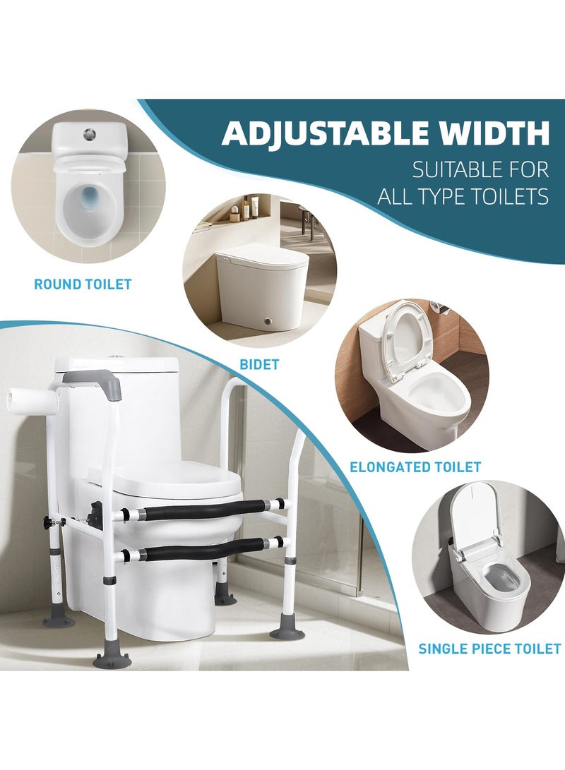 DURKU Adjustable Toilet Safety Rails for Seniors  Elderly – Toilet Safety Frame with Enhanced Support Fits Most Standard Toilets Easy Installation Durable Toilet Handles for Disabled Individuals - Image 4