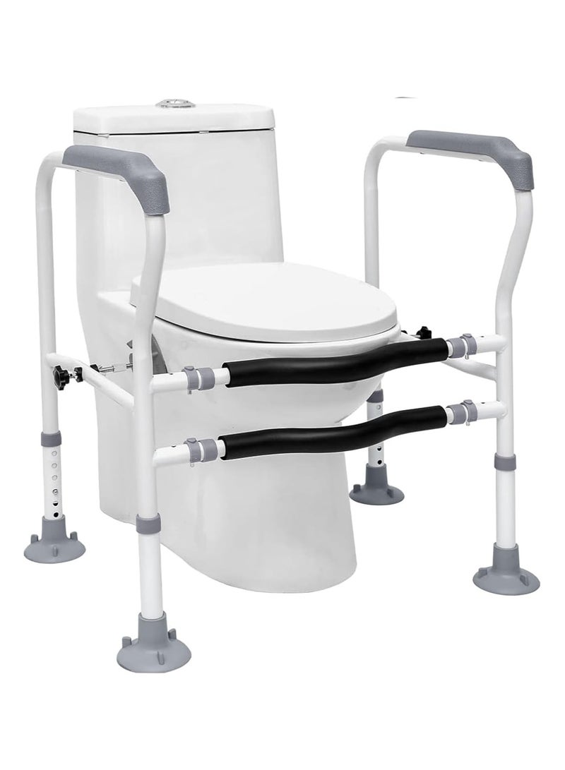 DURKU Adjustable Toilet Safety Rails for Seniors  Elderly – Toilet Safety Frame with Enhanced Support Fits Most Standard Toilets Easy Installation Durable Toilet Handles for Disabled Individuals - Image 1