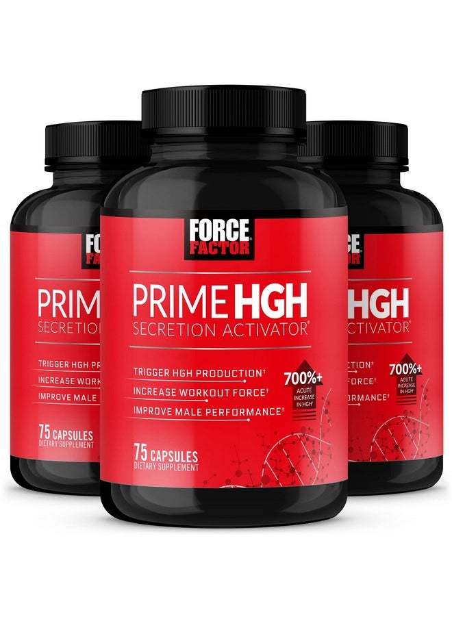 Force Factor FORCE FACTOR Prime HGH Secretion Activator, 3-Pack, HGH Supplement for Men with Clinically Studied AlphaSize to Help Trigger HGH Production, Increase Workout Force, & Improve Performance, 225 Count  - Image 1