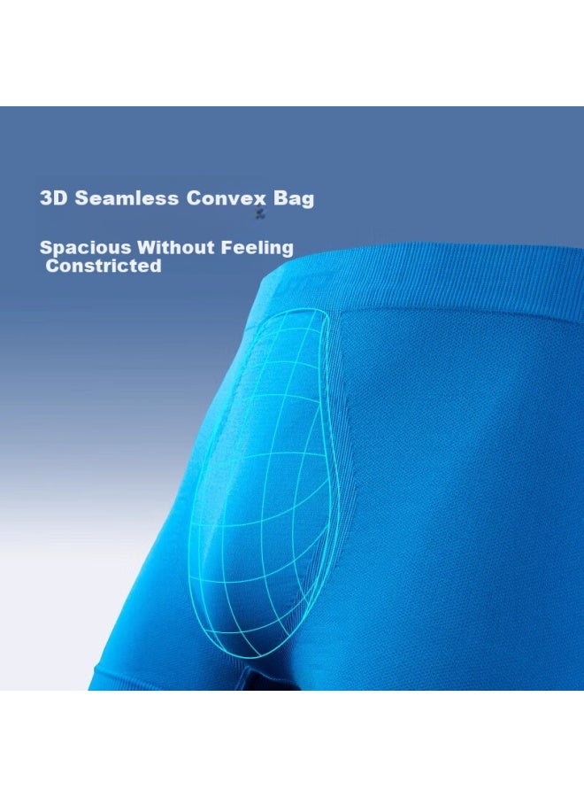 Uto Men's Quick Dry Antibacterial Breathable Running Marathon Boxer Briefs 2-pack Lake Blue + Aqua Green L - Image 4