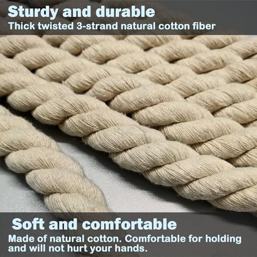 Niantime Tug of War Rope, 20 FT Natural Twisted Cotton Rope, Outdoor Yard Lawn Games Perfect for Carnival Team Building Activities, Field Day Family Reunion Birthday Party Game, - Image 3