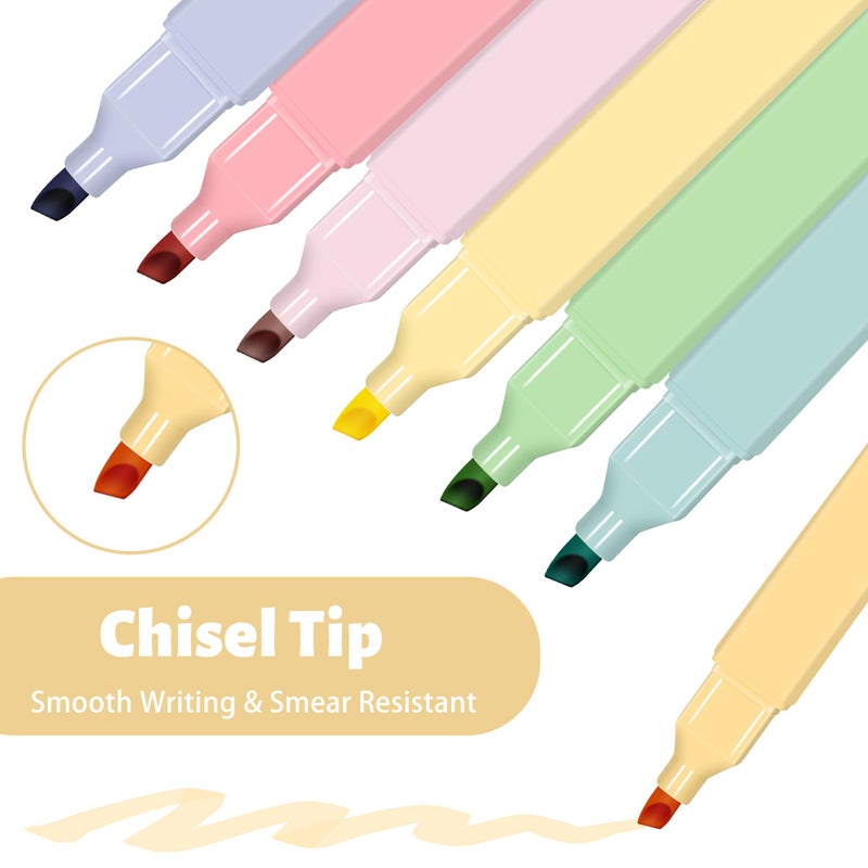Piochoo Highlighters,20Pcs Highlighters Assorted Colors,Chisel Tip Bible Pens,Pastel Markers for Journaling Planner Notes Graduation Gifts - Image 3