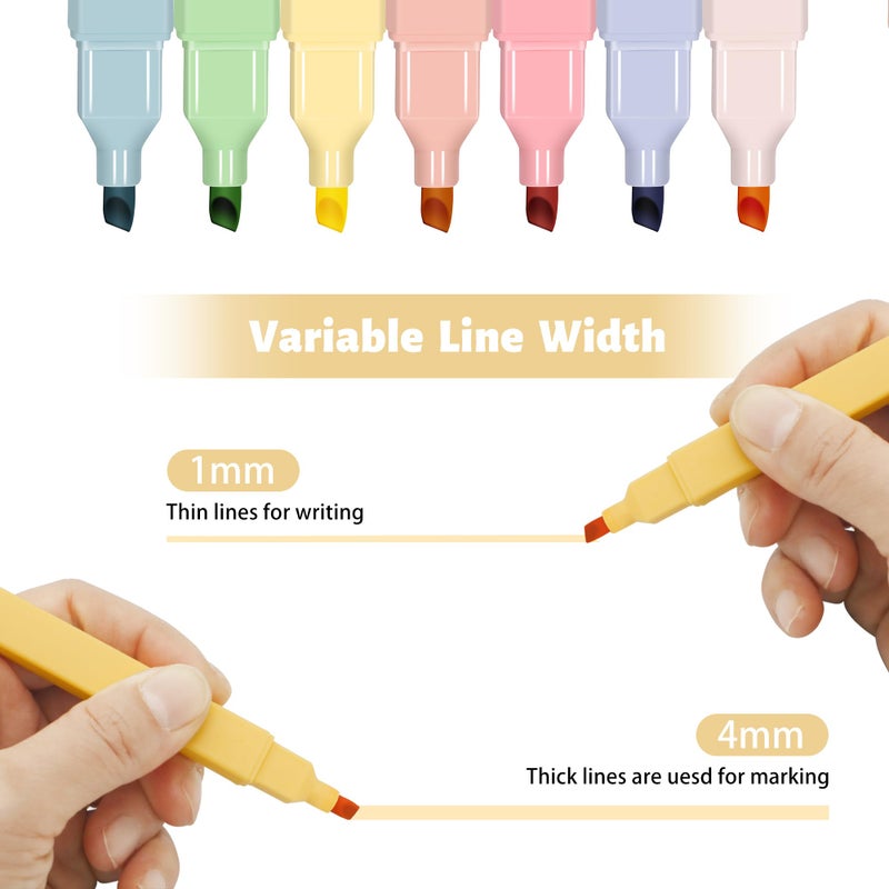 Piochoo Highlighters,20Pcs Highlighters Assorted Colors,Chisel Tip Bible Pens,Pastel Markers for Journaling Planner Notes Graduation Gifts - Image 4