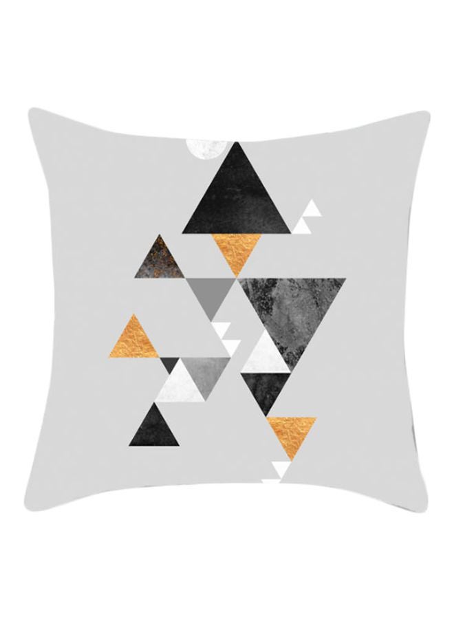 NIBEMINENT Geometric Pattern Cushion Cover Grey/Black/Gold 45x45cm