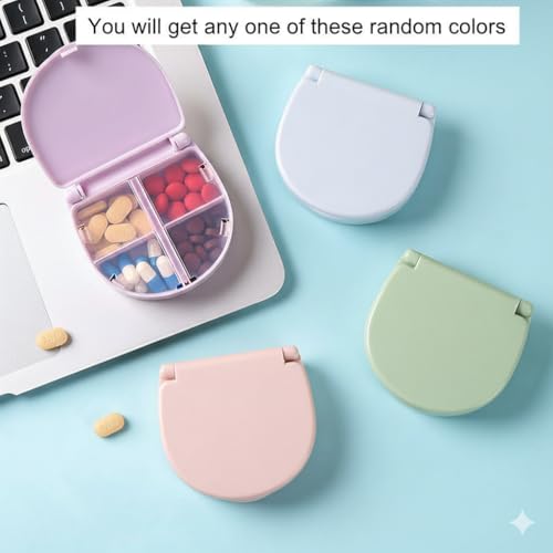 AccuPrints Sumiko D Shape Pill Box | Portable Medicine Organizer I Pocket Pill Organiser for Travel & Gift (1, Multicolor) - Image 2