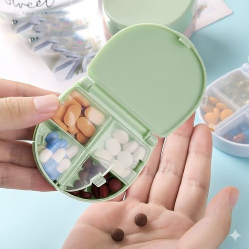 AccuPrints Sumiko D Shape Pill Box | Portable Medicine Organizer I Pocket Pill Organiser for Travel & Gift (1, Multicolor) - Image 3