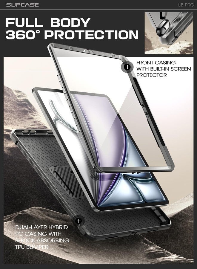 سوبكيس جراب SUPCASE لجهاز iPad Air مقاس 11 بوصة من الجيل السادس M2 2024، [واقي شاشة مدمج وحامل قلم وحامل] غطاء متين لكامل الجسم لجهاز iPad Air من الجيل السادس/الخامس/الرابع (11/10.9 بوصة، 2024/2022/2020)، أسود - Image 5