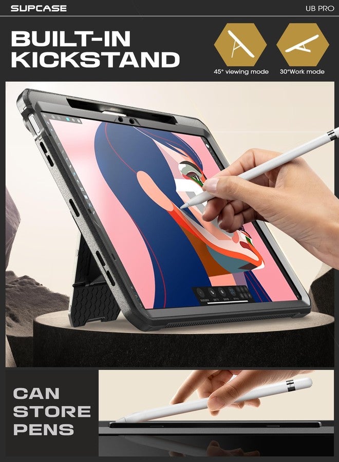 سوبكيس جراب SUPCASE لجهاز iPad Air مقاس 11 بوصة من الجيل السادس M2 2024، [واقي شاشة مدمج وحامل قلم وحامل] غطاء متين لكامل الجسم لجهاز iPad Air من الجيل السادس/الخامس/الرابع (11/10.9 بوصة، 2024/2022/2020)، أسود - Image 4