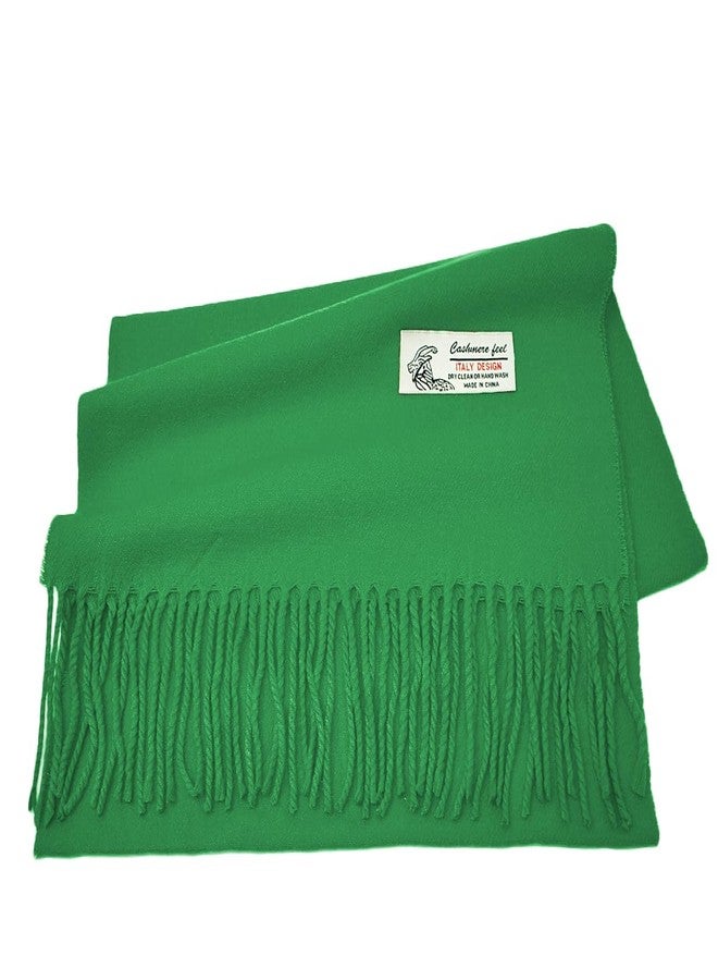 Glory Max Unisex Plain Solid Color Winter Scarf Cashmere Feel Soft Classic 72"x12" (Green) - Image 4