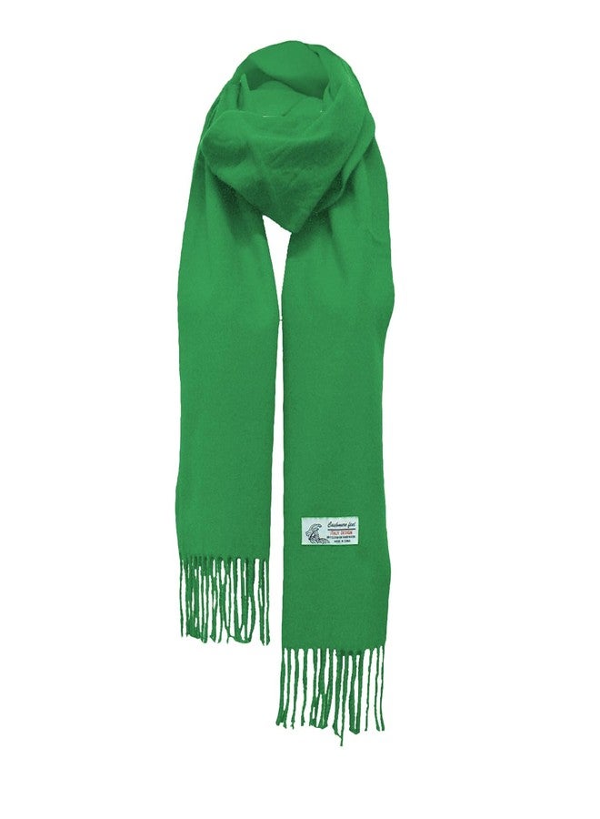 Glory Max Unisex Plain Solid Color Winter Scarf Cashmere Feel Soft Classic 72"x12" (Green) - Image 5