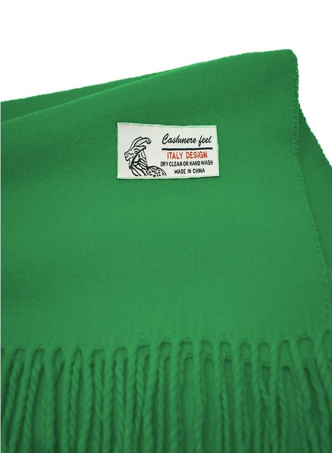 Glory Max Unisex Plain Solid Color Winter Scarf Cashmere Feel Soft Classic 72"x12" (Green) - Image 3