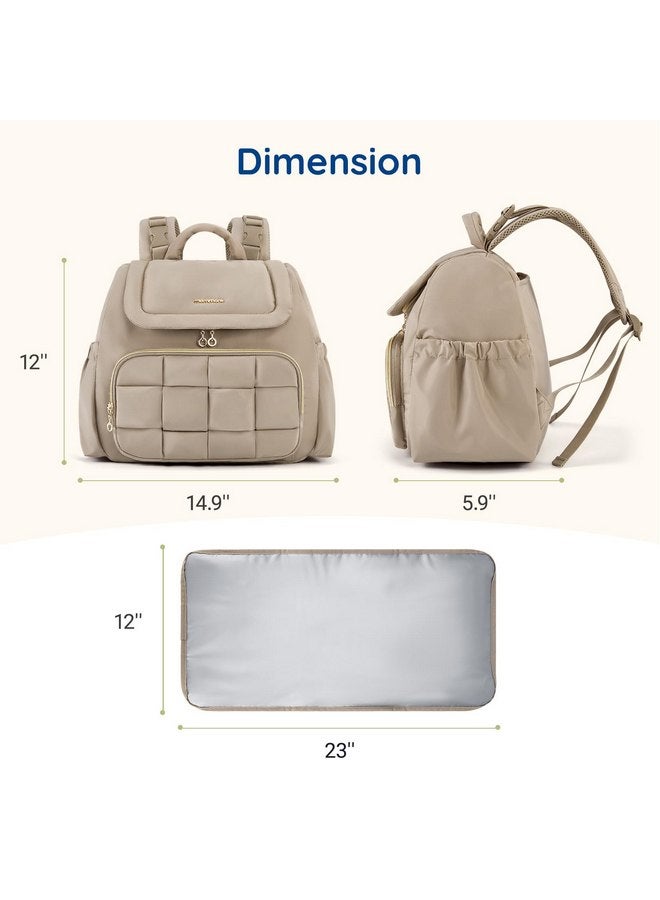 MOMMORE mommore Diaper Bag, Small Baby Diaper Bag, Puffer Quilted Diaper Backpack with Changing Pad, Insulated Pockets, Stroller Strap, Woven Baby Bag for Travel Work - Image 5