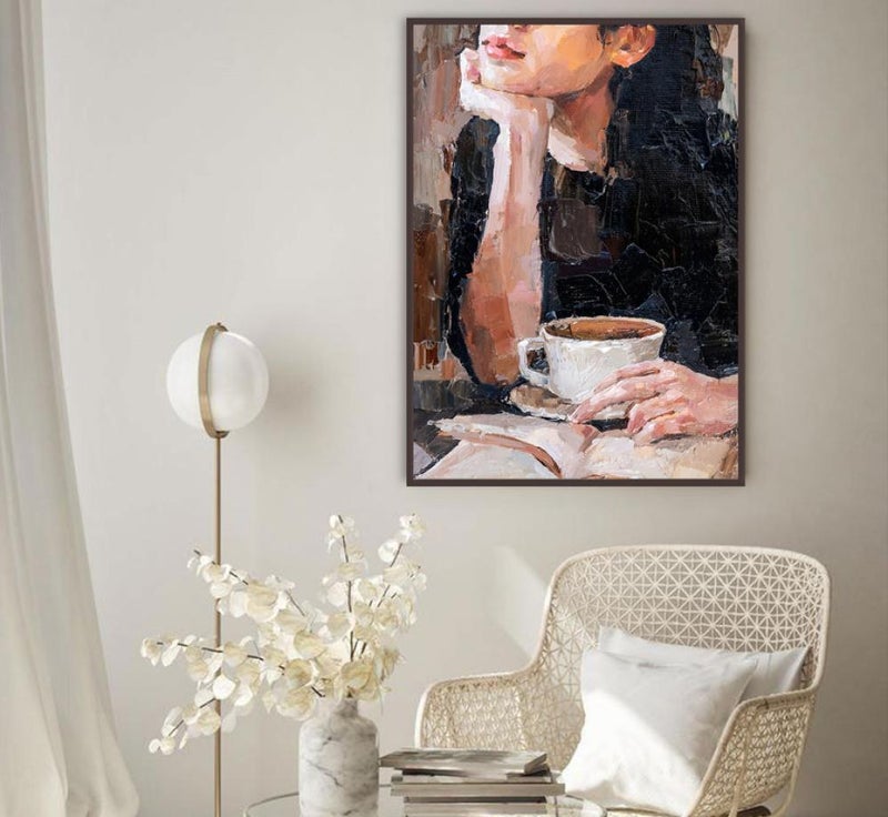 ماركتنا لوحة قماشية بتصميم فتاة مع برواز مجوف مقاس (120x80) قطعة واحدة - Image 4