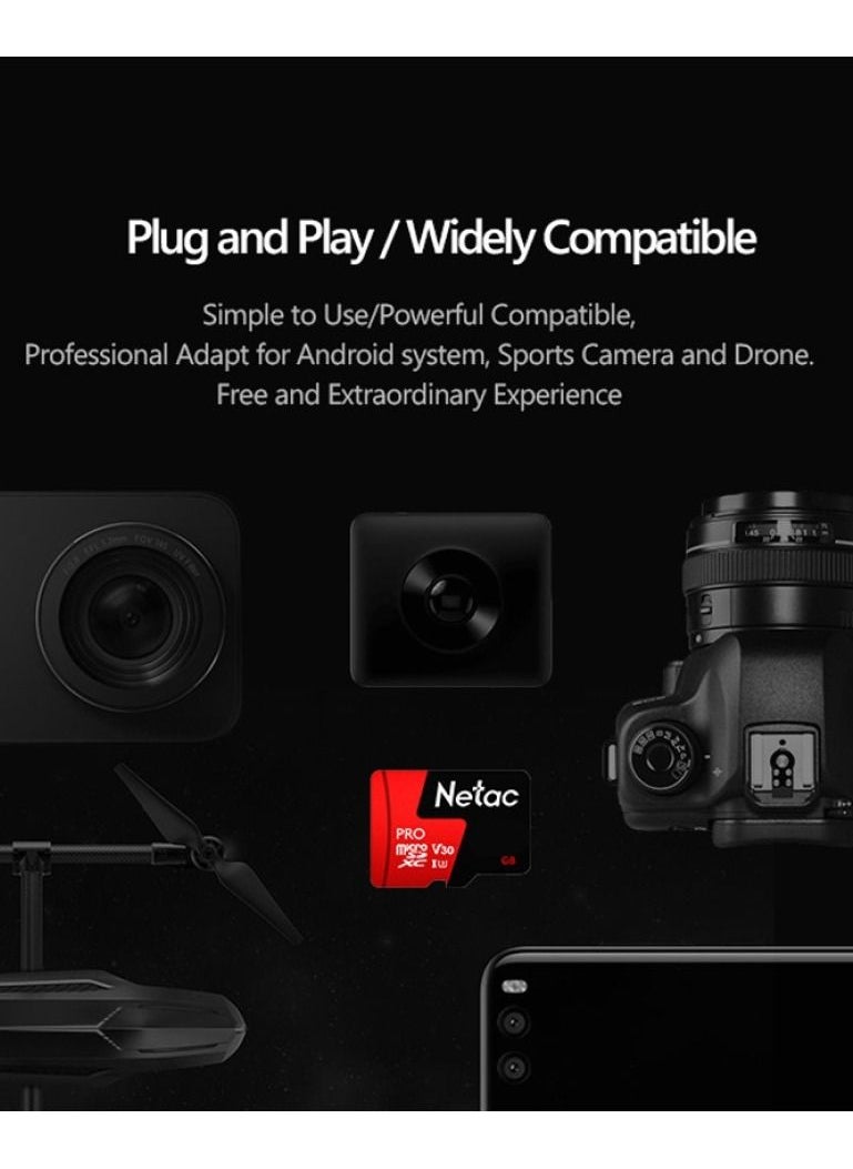 نيتاك - كارت ميموري 256 جيجابايت Micro SD SDXC UHS-I بطاقة ذاكرة فلاشية لتسجيل فيديو عالي الدقة بتقنية Full HD بتصنيف U3 Class10 V30 A1. - Image 1