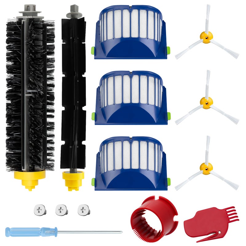 Funmit Parts Replacement for Roomba 500 600 Series 595 585 564 690 692 694 Vacuum Cleaner Accessories Includes 3 Filter 3 Side Brush and 1 Bristle Brush