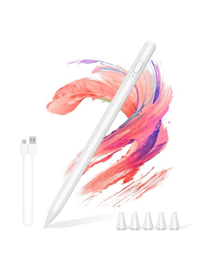 Universal Active Stylus Pen for iPhone Android HarmonyOS Phone & Tablet, Tilt Sensor Drawing, Magnetic Adsorption, Type-C Fast Charging, 5 Extra Replacement Soft Nibs, Plug & Play No Bluetooth - Image 1