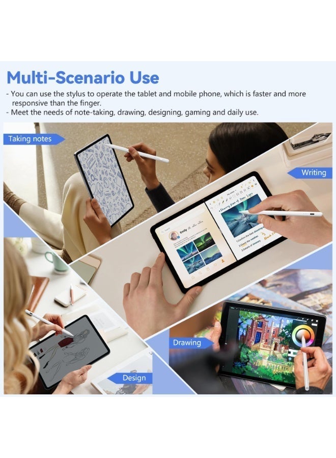 Universal Active Stylus Pen for iPhone Android HarmonyOS Phone & Tablet, Tilt Sensor Drawing, Magnetic Adsorption, Type-C Fast Charging, 5 Extra Replacement Soft Nibs, Plug & Play No Bluetooth - Image 5