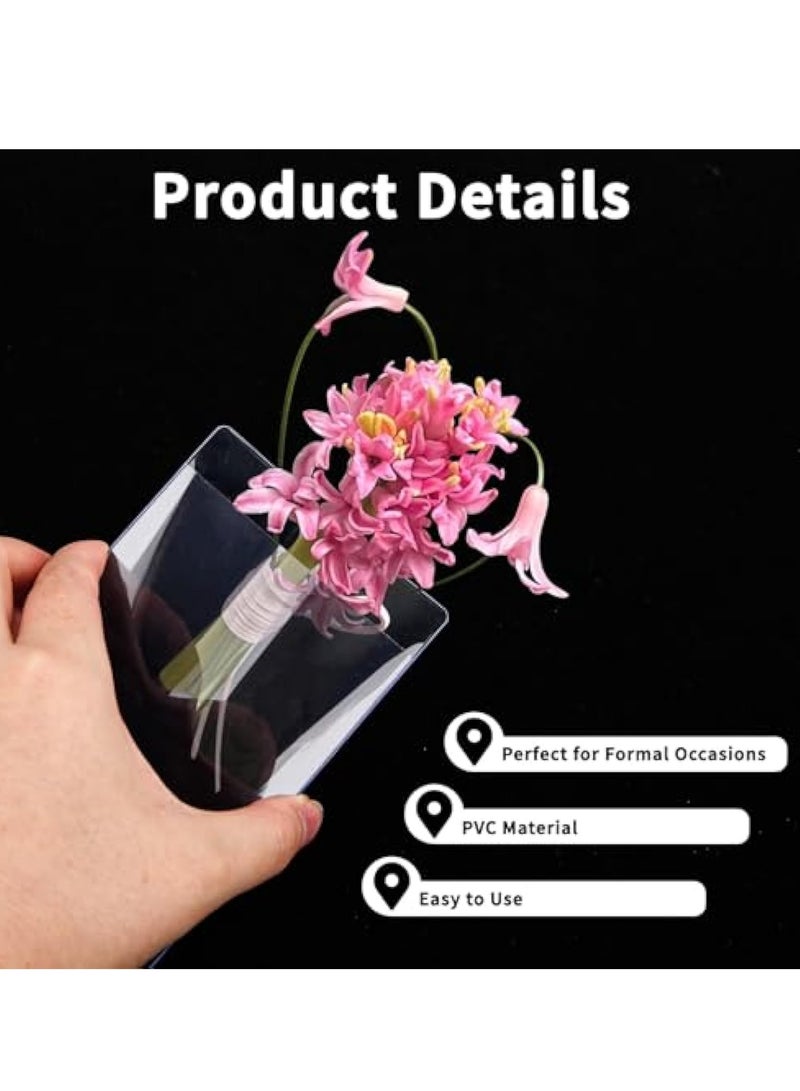 Barakah 20 Pcs Boutonniere Sleeve, Pocket Boutonniere Plastic Flower Sleeve, Pocket Boutonniere Holder for Suit Jacket Pocket, Pocket Square Boutonniere for Wedding Groomsmen, No need to Poke Holes - Image 5