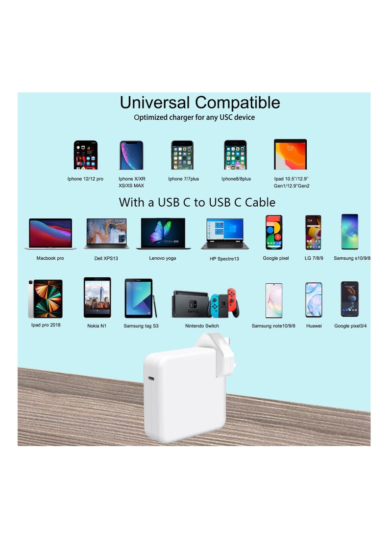 Anmi MacBook Pro Charger-106W Super Fast Charger,Compatible With MacBook Pro 16, 15, 14, 13 Inch, MacBook Air 13 Inch, Ipad Pro 2021/2020/2019/2018, Included 7.2ft USB C to C Cable  - Image 2