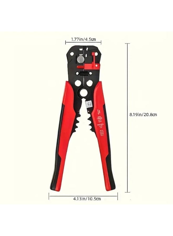 3-in-1 Automatic Wire Stripper Crimper Tool - Adjustable Self-Adjusting Cable Cutter Pliers for 10-24 AWG, Heavy Duty Electrical Crimping Tool for RJ45/Network/Coaxial Wires - Image 2