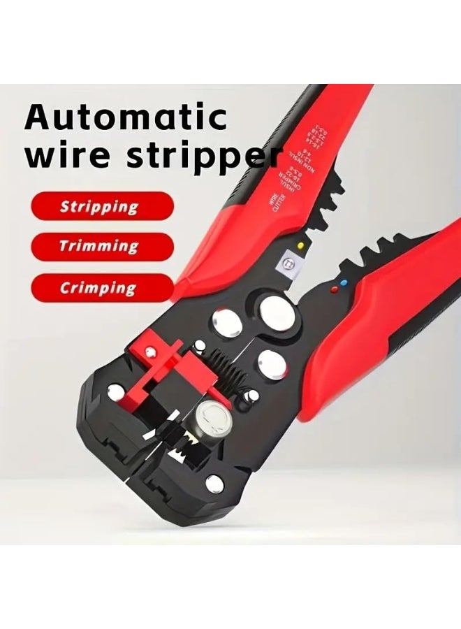 3-in-1 Automatic Wire Stripper Crimper Tool - Adjustable Self-Adjusting Cable Cutter Pliers for 10-24 AWG, Heavy Duty Electrical Crimping Tool for RJ45/Network/Coaxial Wires - Image 3