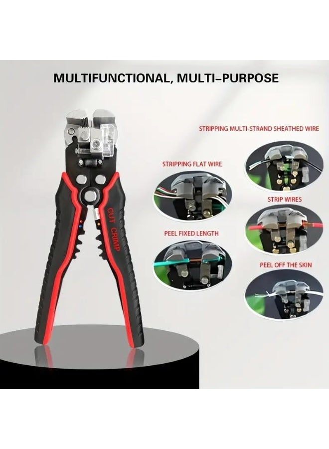 3-in-1 Automatic Wire Stripper Crimper Tool - Adjustable Self-Adjusting Cable Cutter Pliers for 10-24 AWG, Heavy Duty Electrical Crimping Tool for RJ45/Network/Coaxial Wires - Image 5